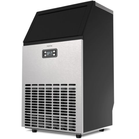 Image depicts a commercial ice machine from hOmeLabs.
