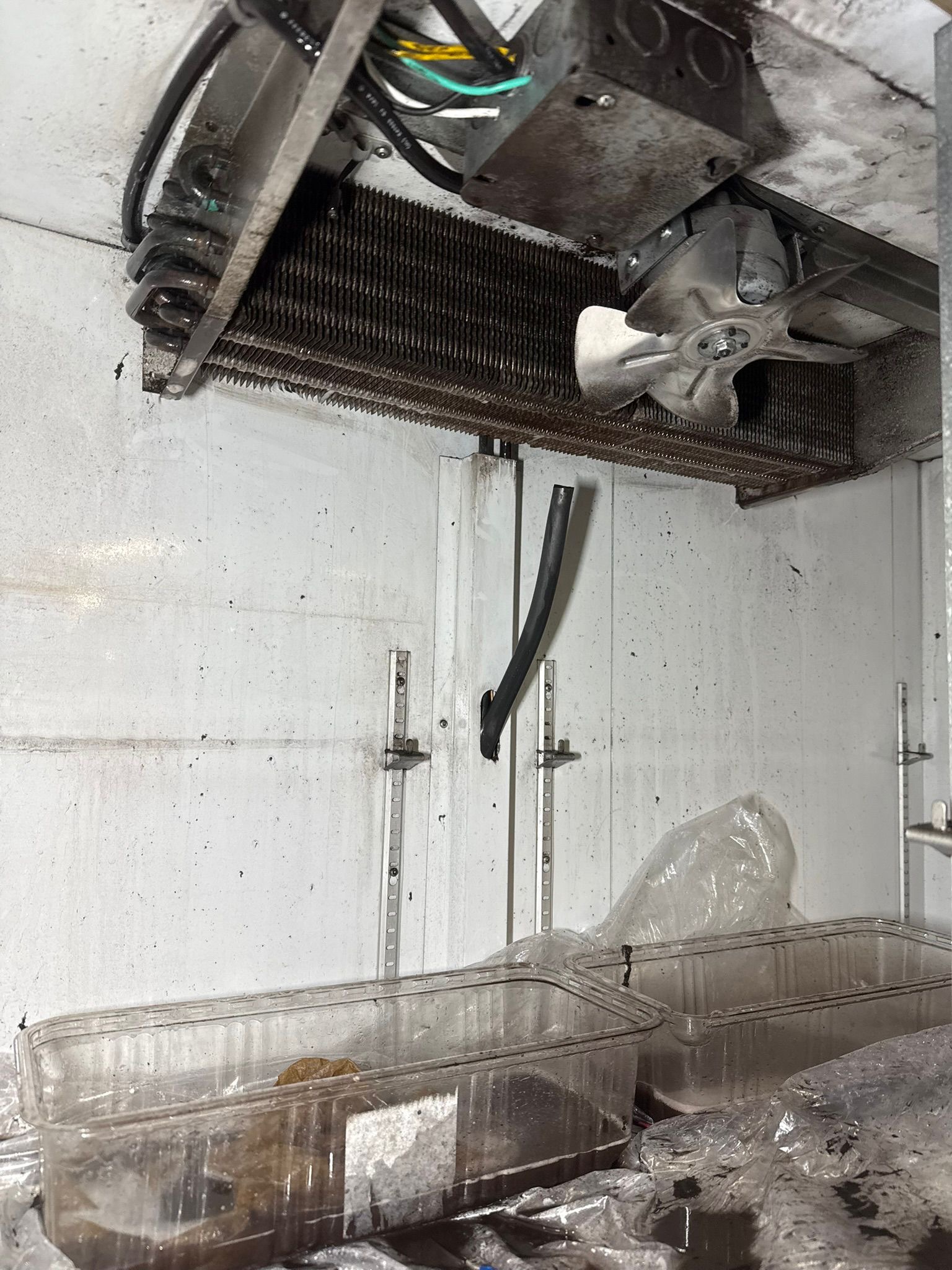 Walk-in refrigeration evaporator coil serviced by CooperFix in Aurora