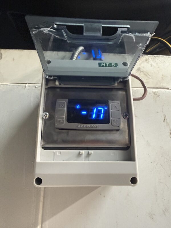 Digital controller on a freezer reading minus 17