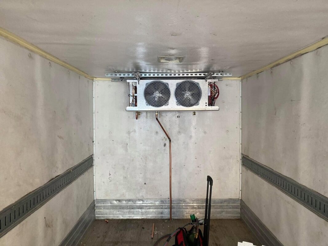 Interior of a newly built walk-in freezer