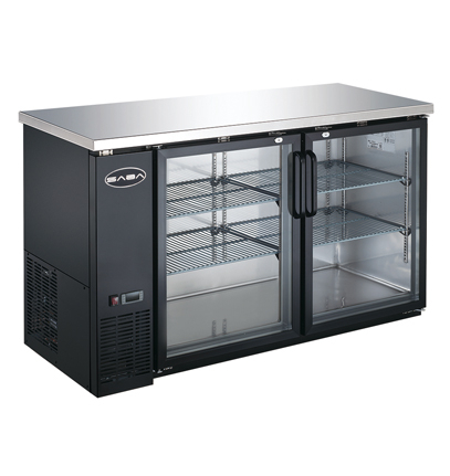 SABA two-door glass-front bar cooler