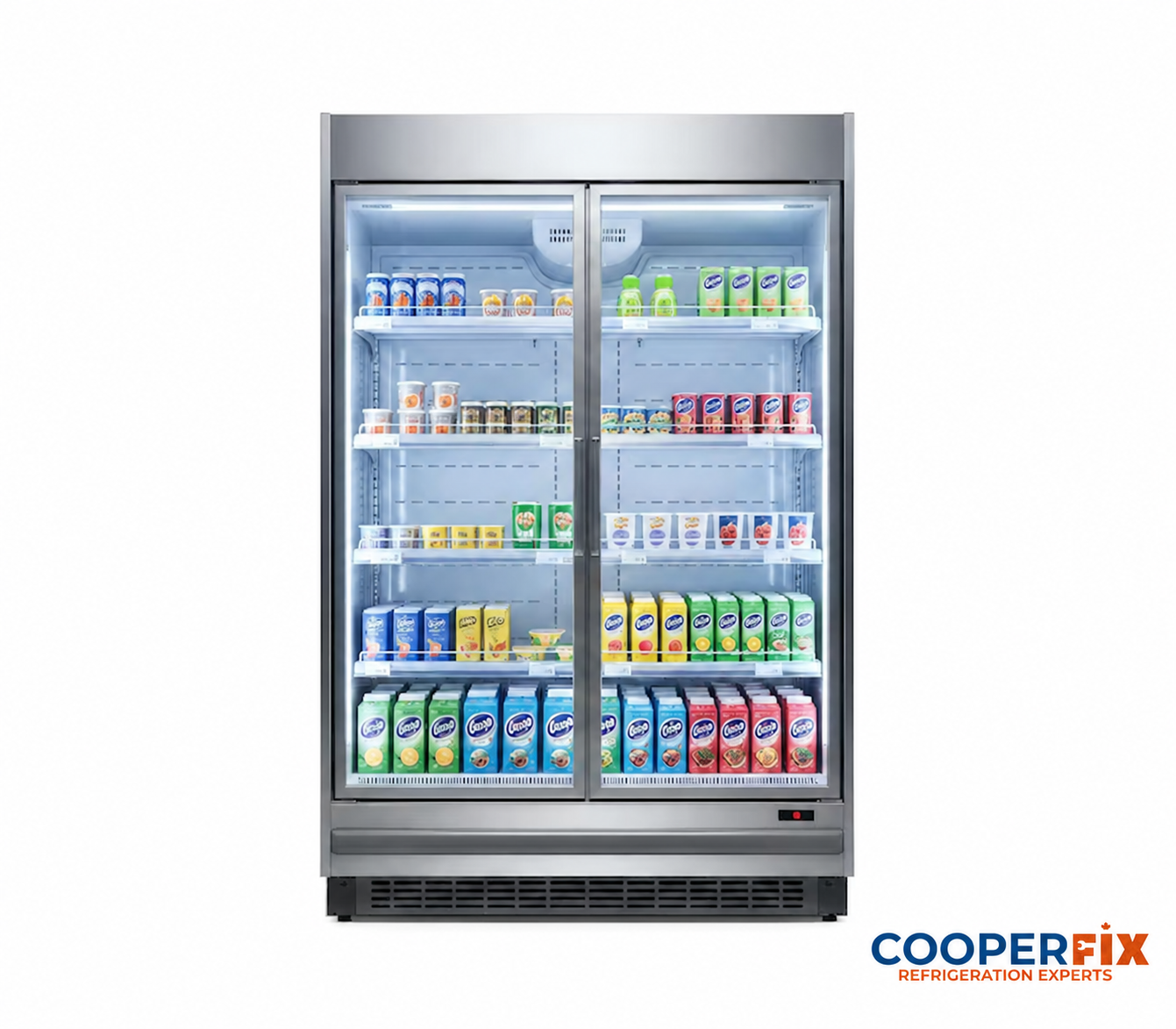 Glass-door commercial refrigeration cabinet