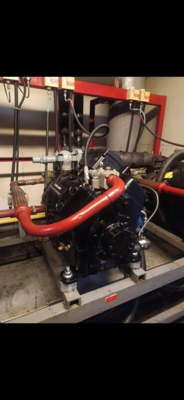 Industrial low-temperature compressor and pipework on a CooperFix service call