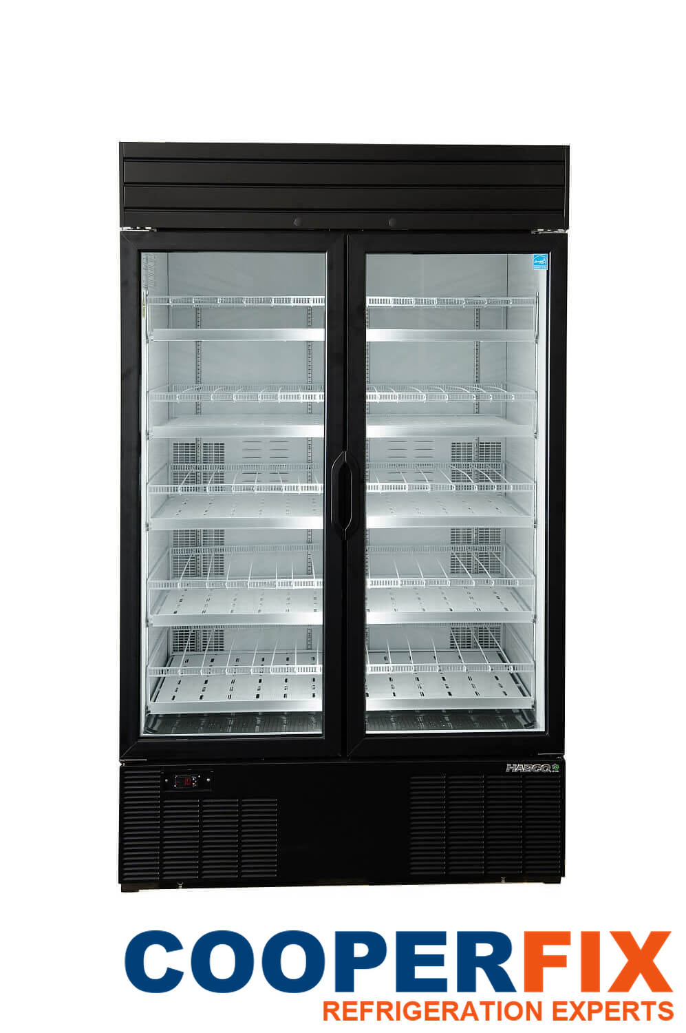 HABCO ESM46HC BX double swing-door refrigerated merchandiser