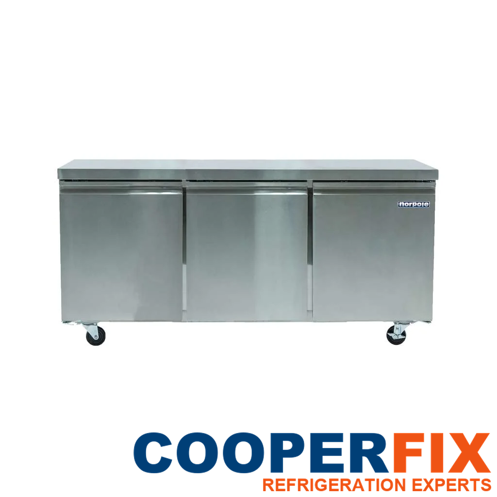 Norpole NP3R-72UC three-door undercounter refrigerator