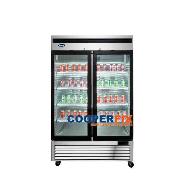 Atosa MCF8707GR two-glass-door commercial merchandiser cooler