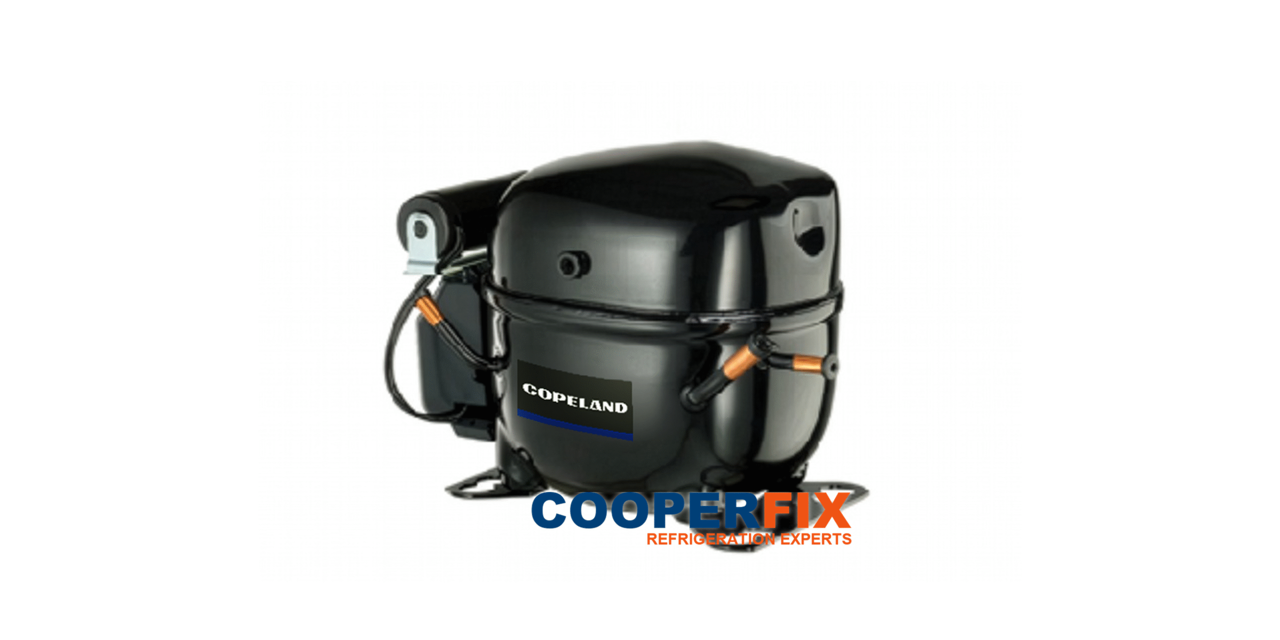 Black Copeland fixed-speed hermetic reciprocating compressor for commercial refrigeration